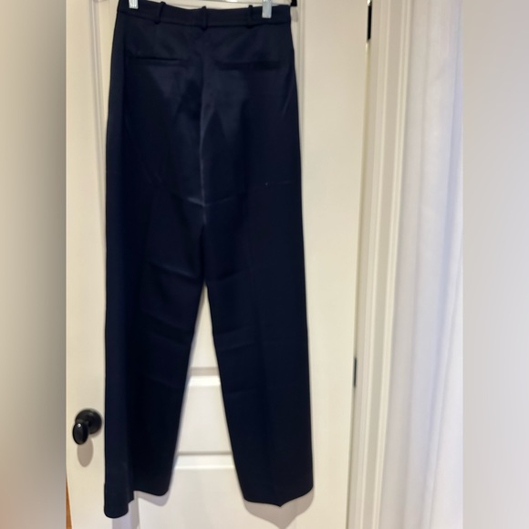 SOMETHING NAVY Navy Blue Satin Pants - Picture 2 of 5